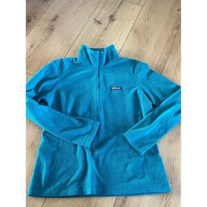 Patagonia Womens Micro D Quarter Zip Fleece Pullover Teal Blue Medium 26176